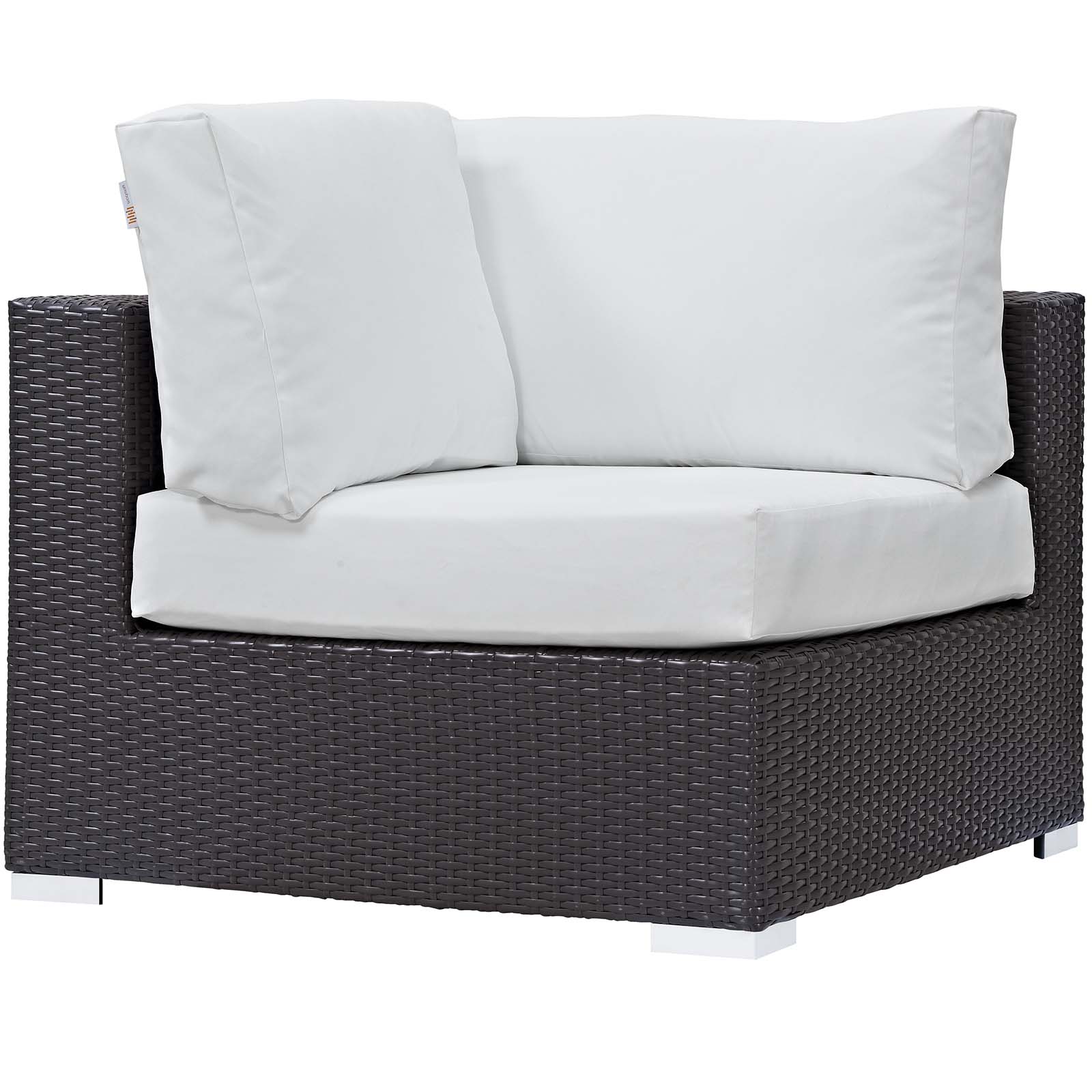Contemporary Modern Urban Designer Outdoor Patio Balcony Garden Furniture Lounge Sofa, Chair and Coffee Table Fire Pit Set, Fabric Rattan Wicker, White - image 3 of 8