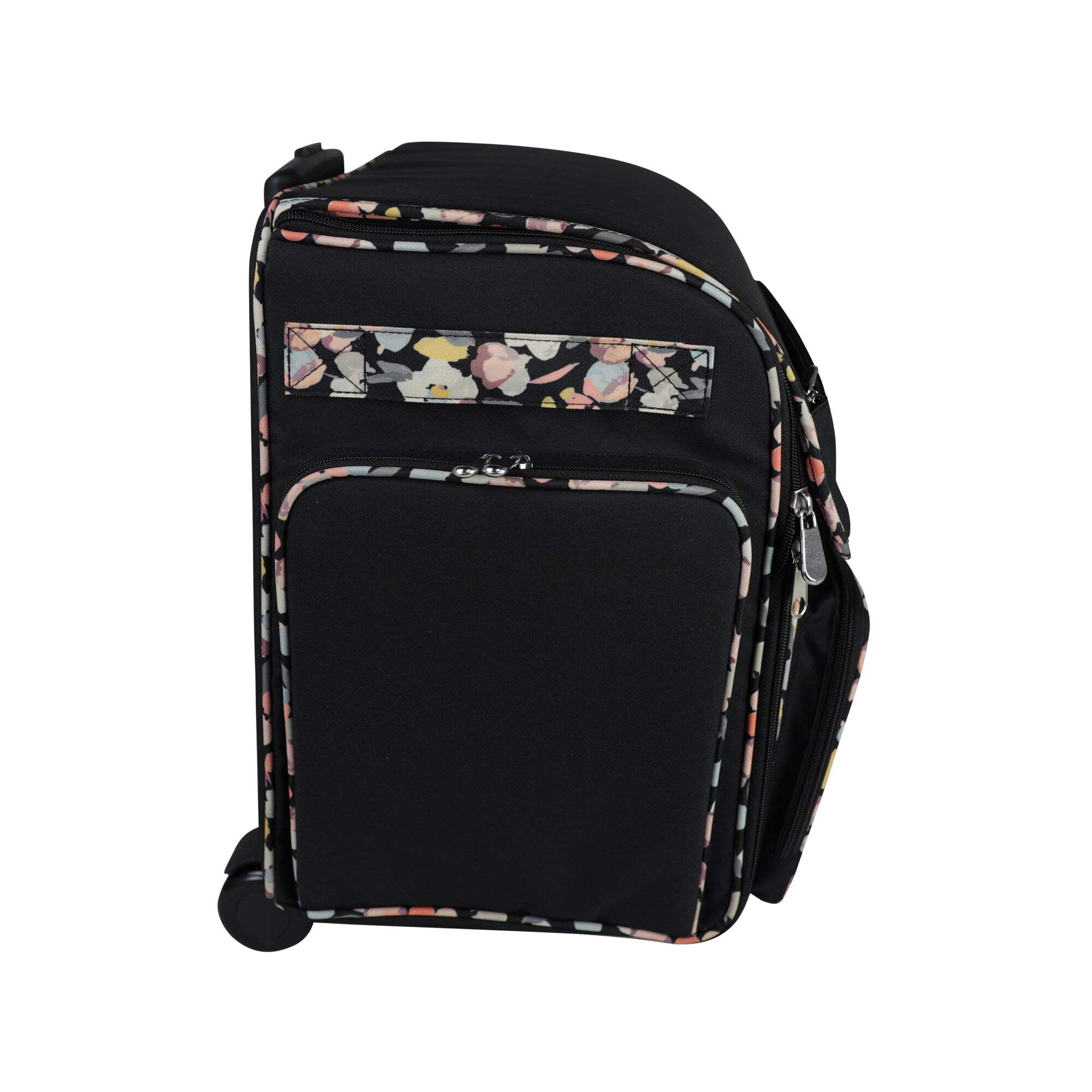 Deluxe Collapsible Rolling Scrapbook Case, Black  Floral