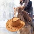 thumbnail image 6 of Suede Cowboy Hat Western Style Sturdy Adjustable Chin Strap for All Day Wear Orange, 6 of 8