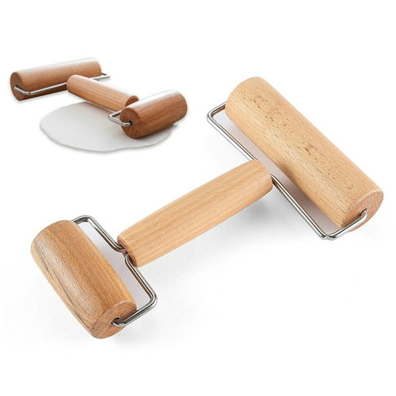 SANWOOD Rolling Pin Double-end Wooden Rolling Pin Manual Push Dough Roller Cookie Pizza Baking Tool