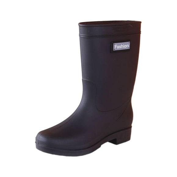 Esquirla Women Rain Boots Waterproof Mid Calf Rain Boots for Outside Traveling Hiking Black EU Size 36