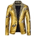thumbnail image 3 of Mens Blazers and Sport Coats Summer Hwretie Men's Autumn and Winter Personality Sequins Casual Suit Jacket Gold 12(2Xl), 3 of 4