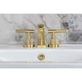 thumbnail image 3 of Kingston Brass KS4947KNL Convergent Two-Handle 3-Hole Deck Mount Widespread Bathroom Faucet with Knurled Handle and Brass Pop-Up in Brushed Brass, 3 of 8