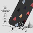 thumbnail image 5 of Compatible with iPhone 12 Case for Women Girls, Cute Matte Love Hearts Pattern, Premium Soft Liquid Silicone Back Cover with Camera Protection, Shockproof Phone Case for iPhone 12 - Black, 5 of 16
