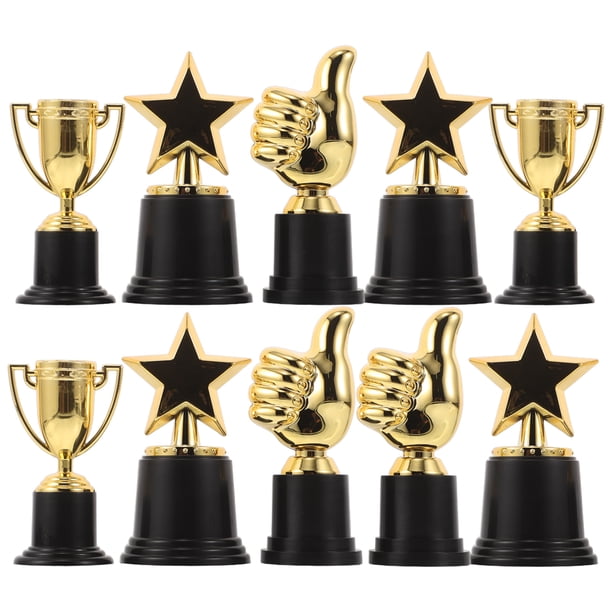 15 trofeos y premios: Mini premios dorados, trofeos para niños, premios para el aula y artículos para competiciones deportivas.