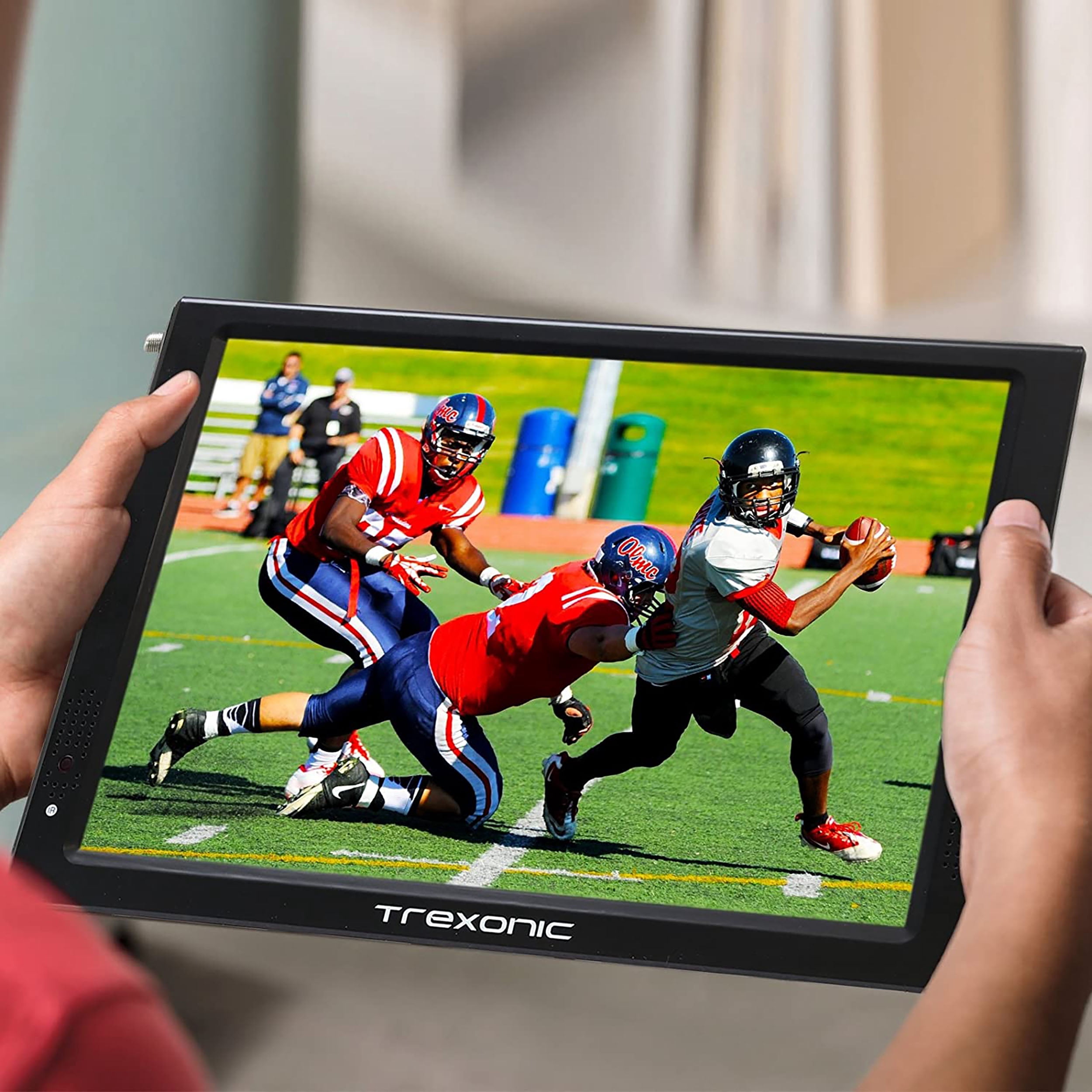 Trexonic Portable Rechargeable 14" LED TV with HDMI, SD/MMC, USB, VGA, AV In/Out and Built-in Digital Tuner Reconditioned