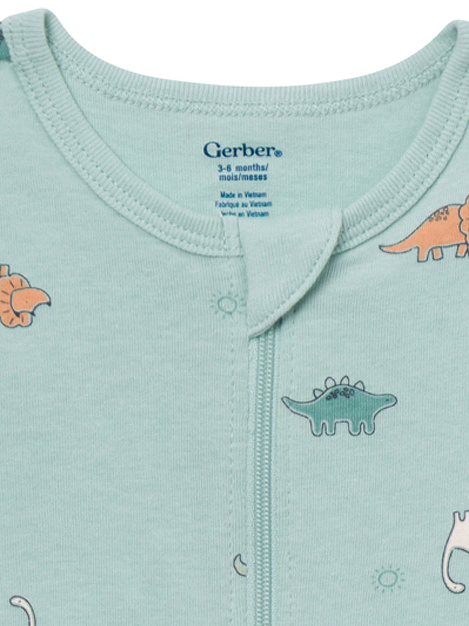 Gerber Baby Neutral Sleep N´ Play 2-Way Zipper Footed Pajamas, 4-Pack, Sizes, Newborn - 6/9 Months
