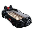 thumbnail image 4 of Furniture of America Race Car Twin Plastic Toddler Bed with LED Lights & Sound Effects, Black, 4 of 11
