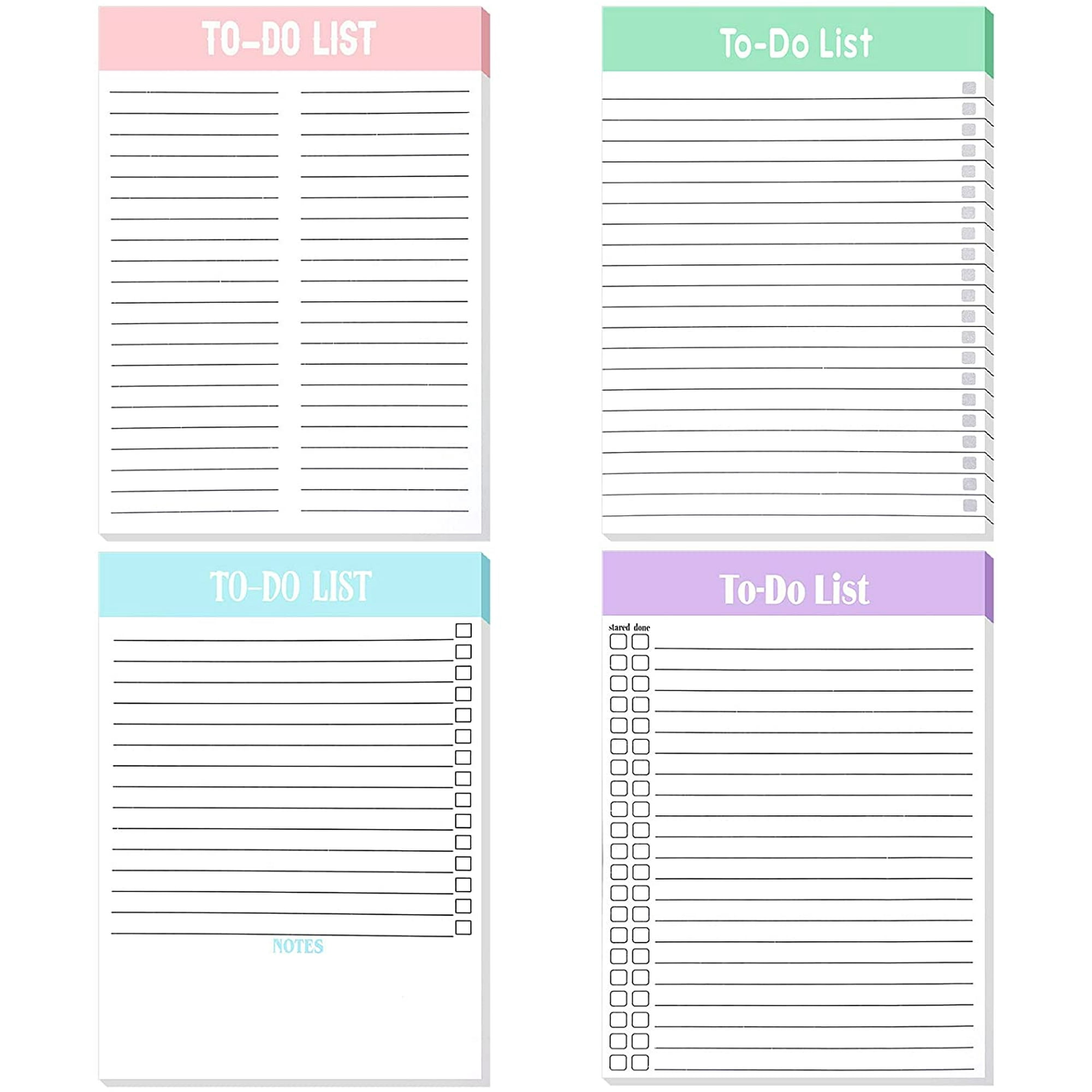 4 Pieces Clear Sticky To Do List Sticky Notepad Notes Pads Small Planning Notes Sticky Notes For Fridge Grocery List Shopping List To List Reminders 4 X 6 Inch 4 Designs Walmart Canada