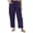 Navy, variant on CASSIE LIZ Plus Size Pants Dress Wide Leg Crop Pleated Lounge Elastic High Waist Pants with Pockets Solid/Leopard (XL-5XL)