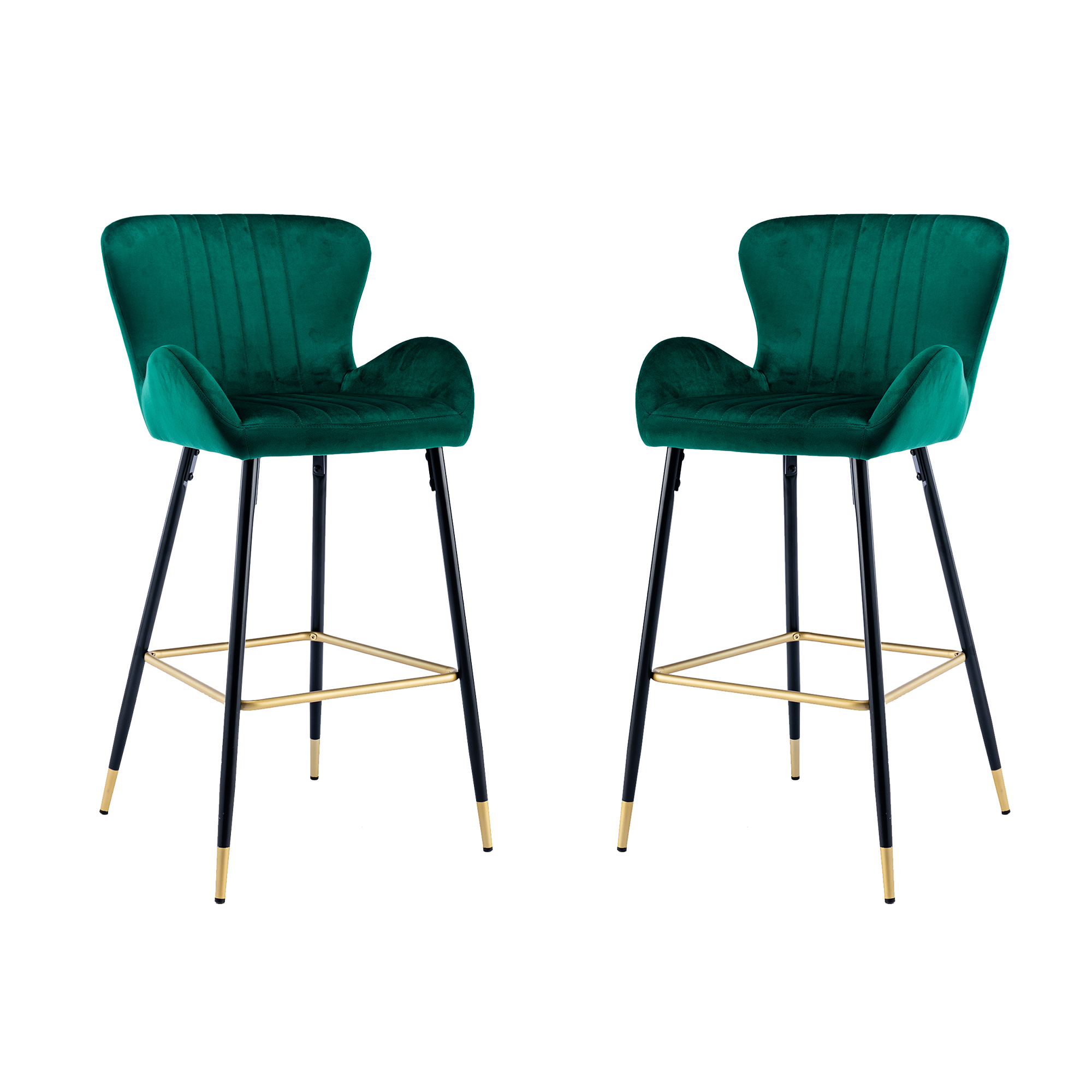 HOMEFUN 40 in. Emerald Velvet Metal Frame Cushioned Extra Tall Bar
