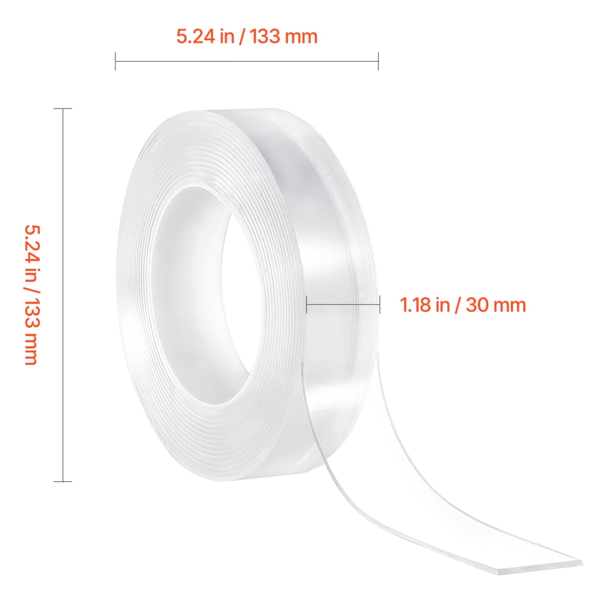 16 ft Heavy Duty Double Sided Nano Mounting Tape  3 Pack   Strong Adhesive Reusable Clear Wall Tape for Home Office Car Outdoor