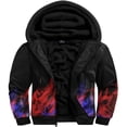 thumbnail image 2 of SCODI Hoodies for Men Zip Up Sweashirts Fleece Sherpa Lined Winter Wool Heavyweight Jacket Flame L, 2 of 6