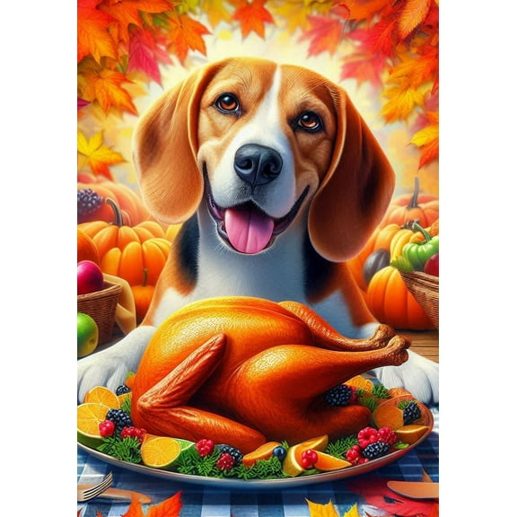 Beagle - Best of Breed DCR Thanksgiving Garden Flag 12" x 17"