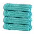 thumbnail image 2 of Superior Soho Ribbed Cotton Absorbent Hand Towel Set of 4, Turquoise, 2 of 9