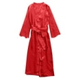 thumbnail image 5 of POTETI Plus Size Womens Sleepwear Satin Silk Red Nightwear Lace Nightdress, 5 of 8