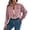 Pink, variant on Corduroy Cropped Jacket for Women, Button Front Long Sleeve with Pockets, Casual Fall Winter Outerwear, 1 Piece, S-XL
