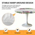 thumbnail image 6 of Palm Tree Leaves Branch Elastic Fitted Round Table Cover Flowers Plant Nature Waterproof Outdoor Tablecloth for Holiday Party, Picnic, Patio & Dining Fits Tables Up to 45"-54", 6 of 8