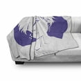 thumbnail image 3 of Hair Salon Soft Flannel Fleece Throw Blanket, Negative Effect of Woman with Short Messy Hair Monochrome Design, Cozy Plush for Indoor and Outdoor Use, 50" x 60", Violet and White, by Ambesonne, 3 of 6