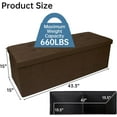 thumbnail image 2 of VibrantEcho 43 Inches Folding Storage Ottoman Bench, Storage Chest, Footrest for Entryway, Living Room, Holds up to 660 lb, Brown, 2 of 12
