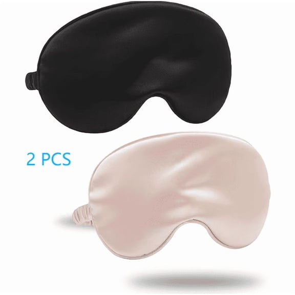 2 Pack Silk Eye Masks for Sleeping Blackout, Natural Mulberry Silk Sleep Masks, Organic Satin Sleeping Mask, Blindfold, Eyemask, Night Masks, Eye Covers, Eye Shades for Women Men