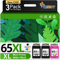 65 Ink Cartridge Compatible for HP Printer Ink 65 for HP 65XL Ink Cartridges Combo Black and Color (3 Pack)