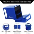 thumbnail image 2 of xianyou-Blue Standard Trading Card Deck Box and Sleeves Bundle - 100+ Quiver Deck Block with Double Dividers (Commander MTG Deck Box MTG) + 100 Artemis Blue Card Sleeves with Black interior (66 x 93, 2 of 4