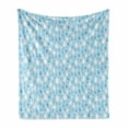 thumbnail image 1 of Abstract Soft Flannel Fleece Blanket, Raindrops in Soft Tones Childish Doodle Nursery Pastel Cartoon Repetition, Cozy Plush for Indoor and Outdoor Use, 70" x 90", Baby Blue and White, by Ambesonne, 1 of 5