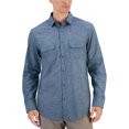 thumbnail image 1 of Alfani Mens Heathered Button Up Shirt, darkblue, M Neck, 1 of 2