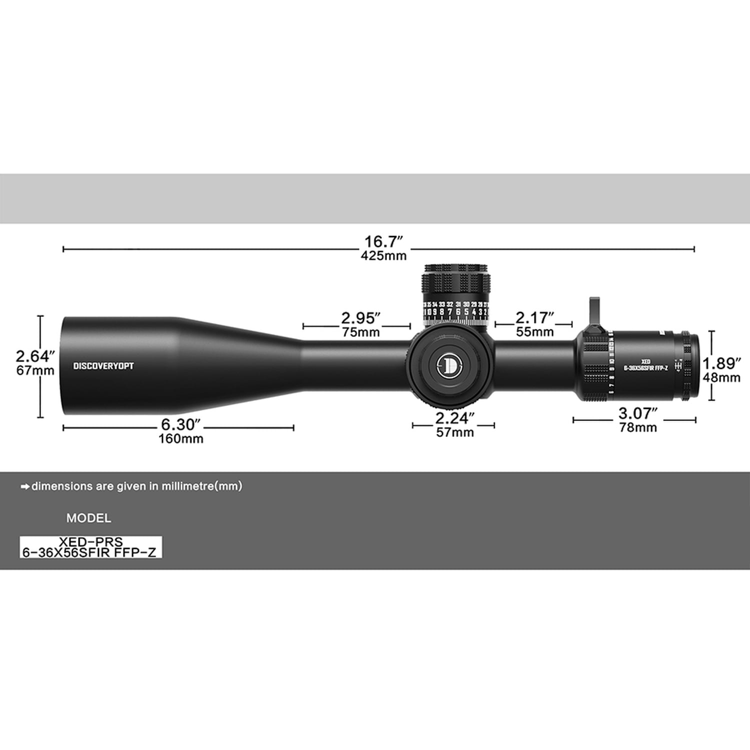 New XED 6-36X56SFIR FFP Zero Stop 35MM Optics Scopes HD Shooting First Focal Plane Shockproof Riflescope For Long-range Firing