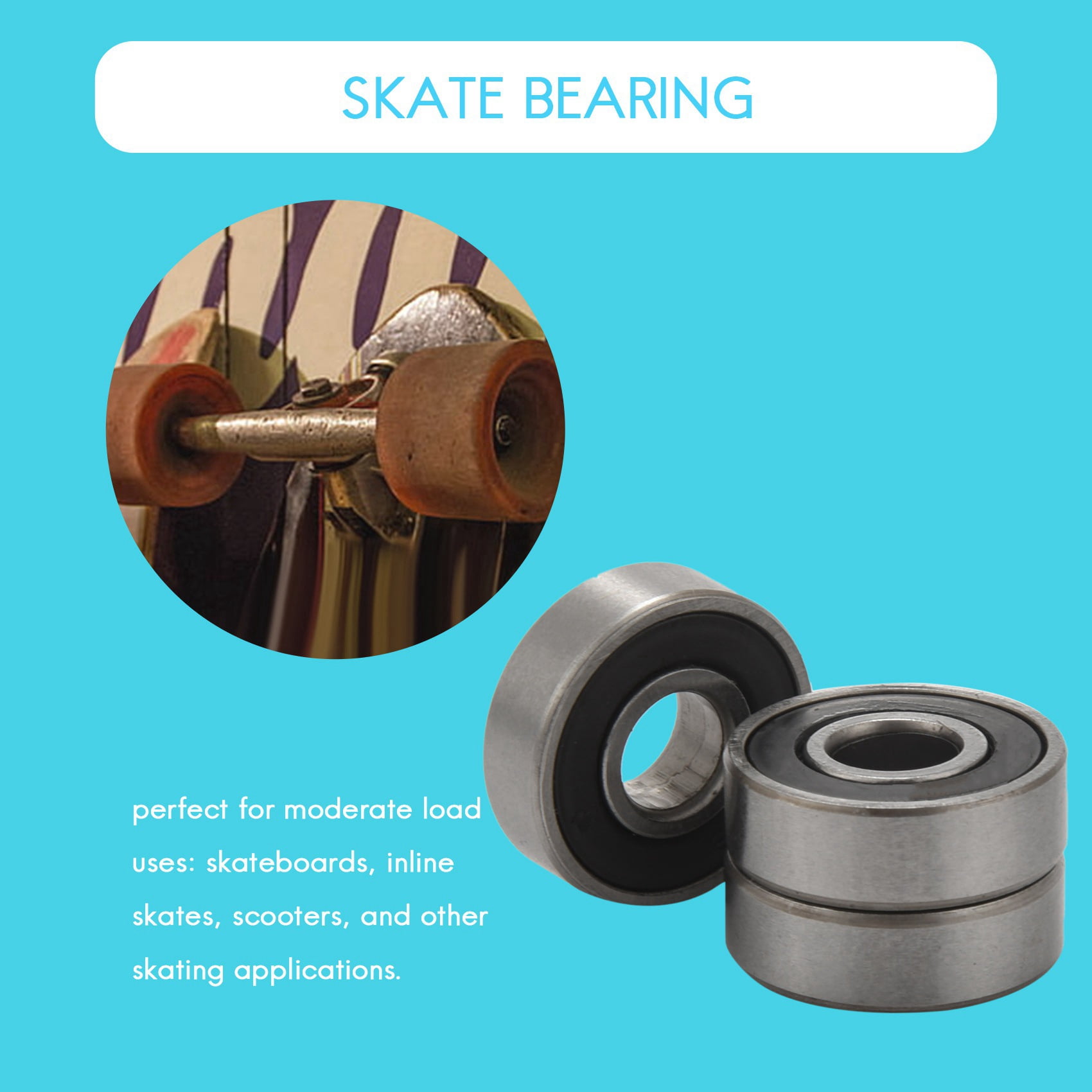 10 Roulements à Billes 608-2RS - 8x22x7 Mm - Pour Skate, Roller, Machines - Neufs