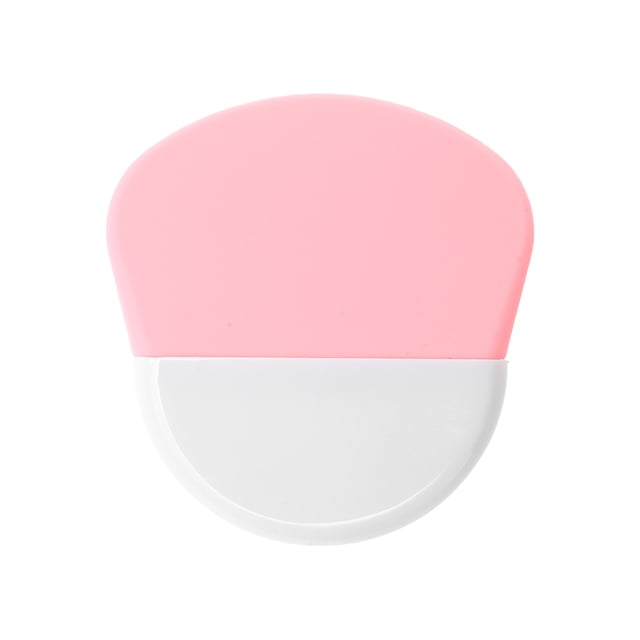 Cepillo para mascarilla facial redondo de mango corto ligero de 1 pieza en rosa