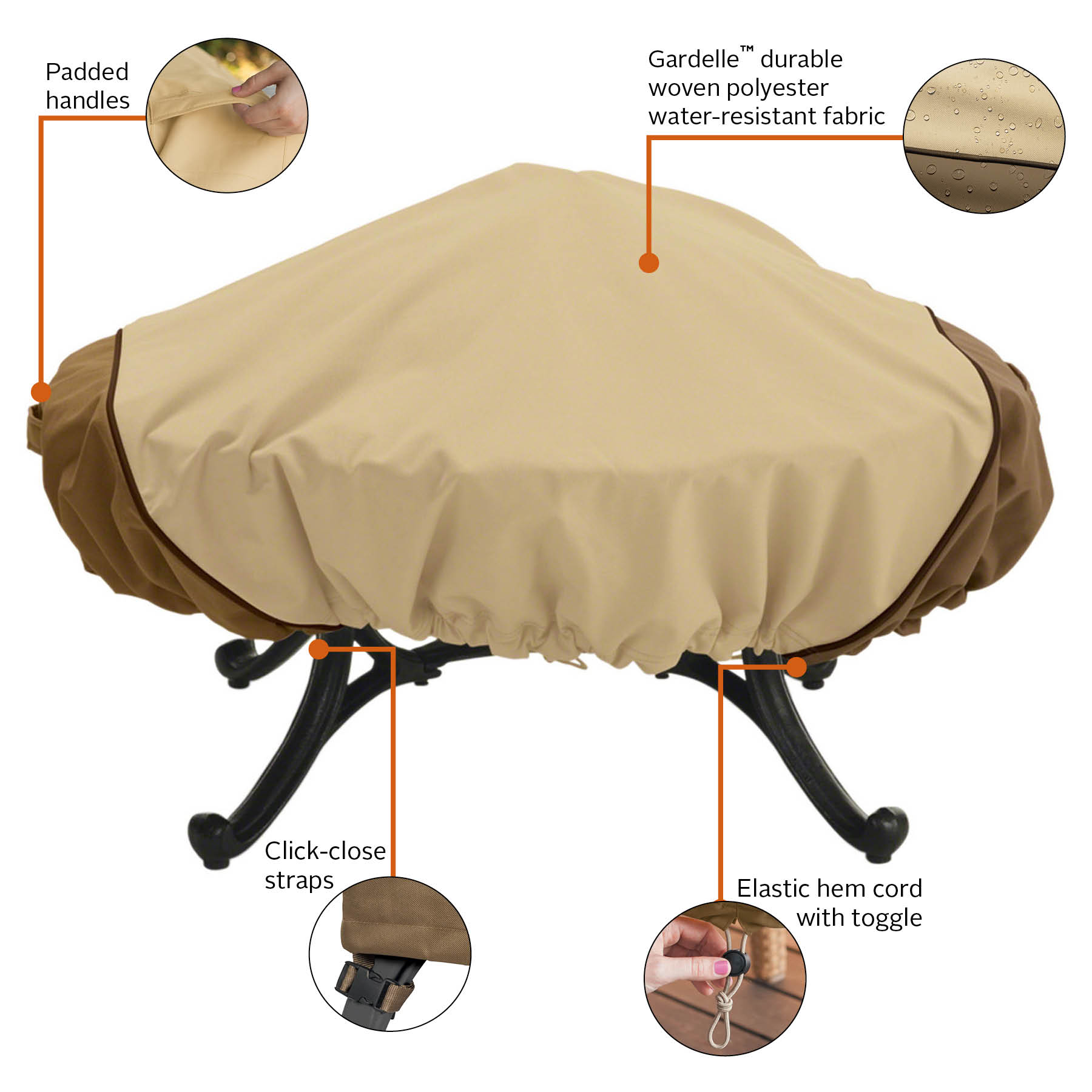 Classic Accessories Veranda™ Round Fire Pit Cover, Large - image 5 of 17
