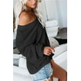 thumbnail image 3 of Blusa suelta de manga larga Ormromra con cuello en V y hombros descubiertos para mujer, 3 of 6