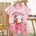 thumbnail image 2 of TOWED22 Toddler Infant Baby Girls Boys Clothes 2pcs Outfit Vibrant Graphic Short Sleeve T-Shirt Top and Shorts Set with Pockets(Light Pink,5-6 Y), 2 of 4