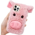 thumbnail image 2 of Case Compatible with Google Pixel 6A,Plush Case 3D Ear Piggy Fluffy Fuzzy Case for Kids Girls Women,Cute Cartoon Faux Fur Warm Case for Winter Shockproof Flexible Silicone Back Cover, 2 of 10