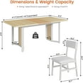 thumbnail image 2 of 63" Extendable Kitchen Table Set for 4-8 People, 5-Piece Large Dining Table Set With 4 Chairs, Mid-Century Modern Dining Room Table, Space Saving, Natural & White, 2 of 9
