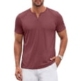 thumbnail image 2 of GENTS BLISS Henley Men Shirts Short Sleeve T shirts for Men V Neck Casual Men Shirts, 2 of 8