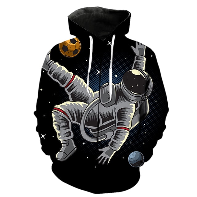Sudadera con capucha y cremallera para hombre, diseño de astronauta de dibujos animados, unisex, estilo Harajuku, con capucha, manga larga, gran tamaño, con estampado 3D, estilo hip hop.