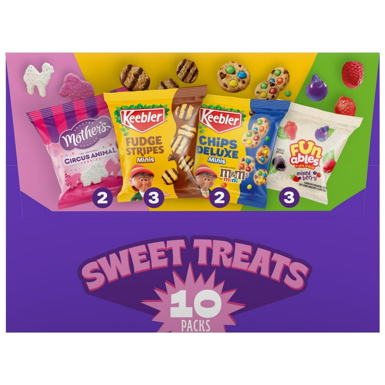 Keebler Sweet Treat Variety Pack, 10-Count Box, Includes Chips
