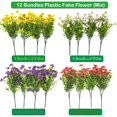 thumbnail image 2 of Flores artificiales Grunyia Daisy, 16 paquetes, resistentes a los rayos UV, 2 of 7