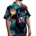 thumbnail image 2 of Yak Men's Short Sleeve Poplin Shirt, Casual Printed Button Down Summer Beach Shirt - Unisex, 2 of 6