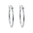 thumbnail image 2 of Gem Avenue 925 Sterling Silver Polished Hoop Tube Earrings (25mm Diameter), 2 of 3
