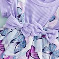thumbnail image 5 of WIBACKER Newborn Baby Girls Summer Clothes Infant Short Sleeve Butterfly Print Romper Dress Headband Outfits, 5 of 7