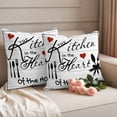 thumbnail image 3 of Pack of 2 Outdoor Pillow Covers 18x18 Inch Waterproof Kitchen Tableware Throw Pillow Covers,Decorative Couch Pillow Shams Protectors Red Love Heart Black Words Vintage Patio Cushion Pillowcases, 3 of 8