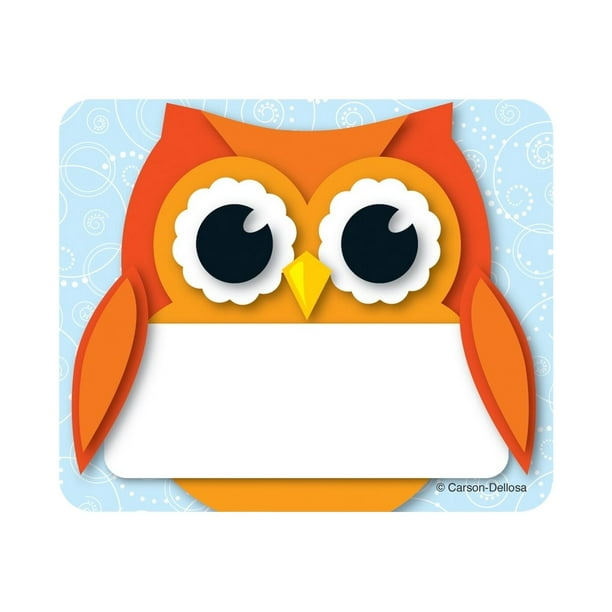 Carson-Dellosa Education Colorful Owl - Étiquette de Nom - 3 Po x 2,5 Po (Pack de 40)