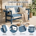 thumbnail image 4 of SERWALL Outdoor Bench for 2-Person, Weather-Resistant HDPE with Aluminum Reinforcement, Supports 660 lbs, Comfortable Seating for Patio, Garden, and Porch, Navy, 4 of 12