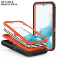 thumbnail image 3 of Xhy Samsung Galaxy S22 Plus Case Heavy Duty Hard Shockproof Armor Protector phone Case Cover with Belt Clip Holster (Black+Orange), 3 of 7