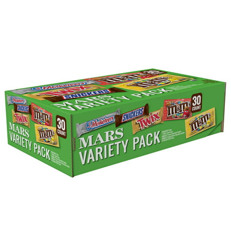 Mars Wrigley Chocolate Candy Variety Pack | Contains 30 Full Size Packs, 53.68 Oz. | SNICKERS, TWIX, 3 MUSKETEERS, M&M'S Peanut, M&M'S Peanut Butter
