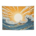thumbnail image 5 of ERAPDAUR  Boho Sun Tapestry  Abstract Wave Sunset Sunrise Beach Vintage Mid Century Minimalist Orange Blue Japanese Art Hanging Bedroom Living Room Dorm Wall Blankets Home Decor  40x30inch, 5 of 6